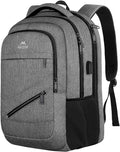 MATEIN 15.6 Inch Student Laptop Backpack, 20 L Airline Personal Item College School Book Bag with TSA Laptop Compartment, Water Resistant Work Commute Computer Backpack for Men Women, Grey