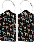 Luggage Tags for Suitcase,2 Pack Colored Dogs Luggage Tag with Privacy Flap,Name ID Label and Metal Loop for Women Men Girls Baggage Bag Backpack Instrument