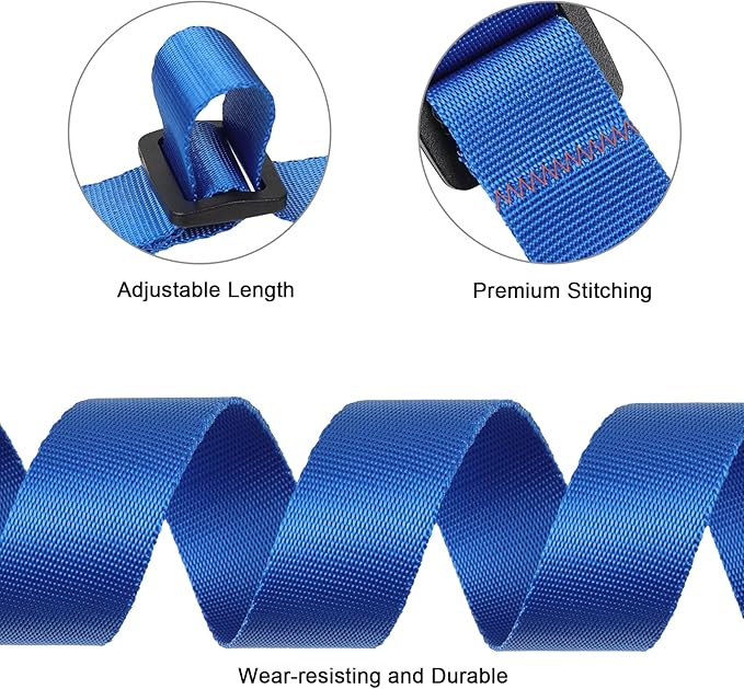 Buckle with Clips, Adjustable Nylon Straps with Buckle, Packing Strap, Blue 4 Pack (6’x1)