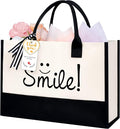 BAGAIL Initial Tote Bag, Personalized Birthday Gifts for Women, Teacher, Friends, Mom, Wedding, Monogrammed Beach Bag