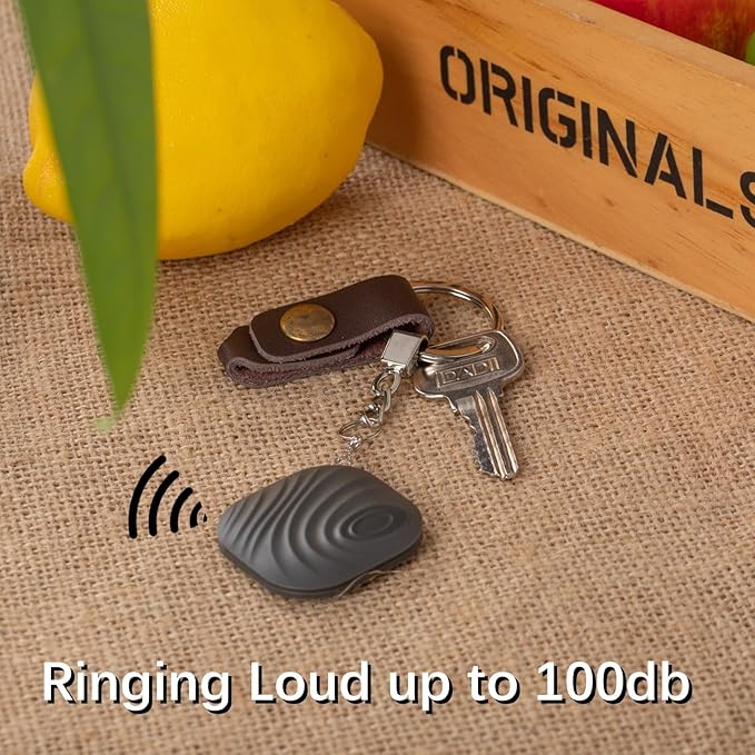 Smart Key Finder - Only iOS(Not for Android) - Bluetooth Smart Key Tracker Tag - Work for Apple Find My - Keep Track of The Items That Matter Most (2-White & 2-Coffee)