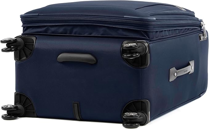 Travelpro Platinum Elite Softside Expandable Checked Luggage, 8 Wheel Spinner Large Suitcase, TSA Lock, Men and Women, Dark Blue, Checked Large 29-Inch