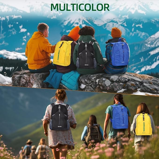 Ultralight 20L Foldable Backpack, Multi-Pocket Design, Compact to Palm-Sized, Ideal for Hiking, Travel & Daily Use