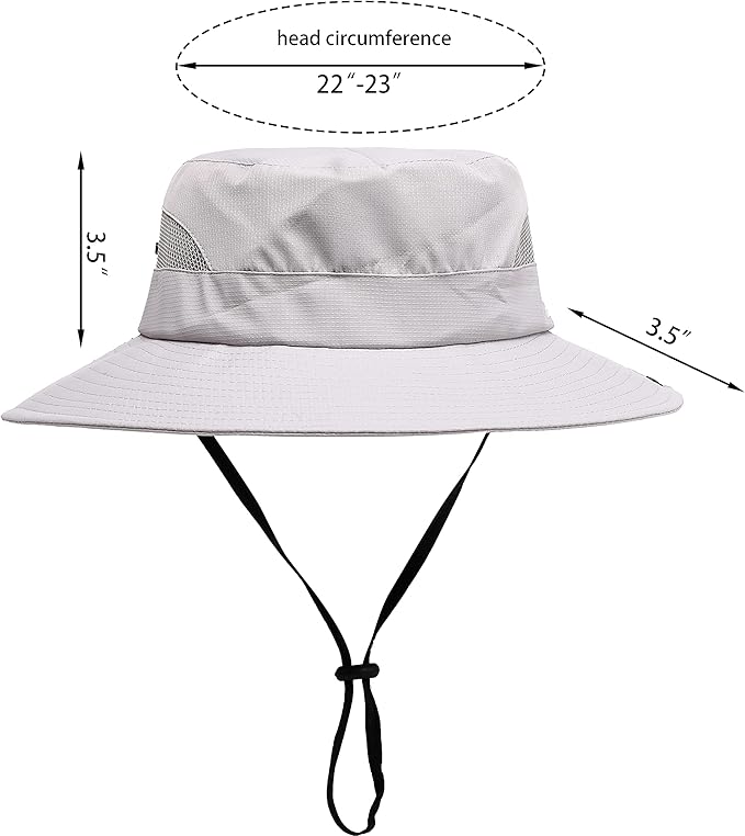 Womens Summer Sun Hat Beach Hat Wide Brim Outdoor UV Protection Hat Foldable Cool Mesh Ponytail Bucket Hat