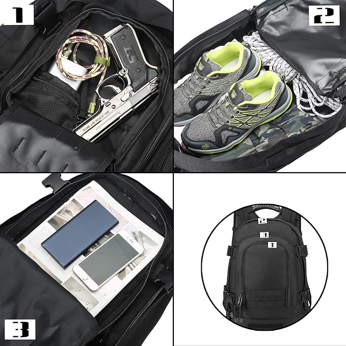 Tactical Backpack Military Backpacks for Men Army Expandable 3 Day Assault Pack Molle Backpacks Bug Out Bag for Camping Hiking Rucksack Fishing
