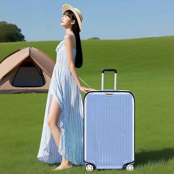 Luggage Cover Clear PVC Suitcase Cover Thick Transparent Waterproof Suitcase Protector for 20"/24"/28"/30" inch