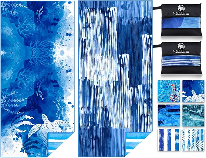 Lightweight Thin Microfiber Beach Towel Sand Free Quick Dry Absorbent Compact Soft Pool Swim Travel Towels Extra Large Oversized Beach Accessories Packable Essentials Stuff Gifts for Adult