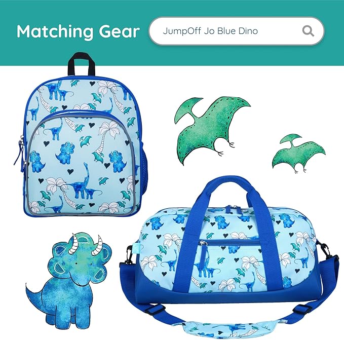 Wildkin JumpOff Jo Insulated Lunch Box – Durable, Reusable for Kids – Blue Dino