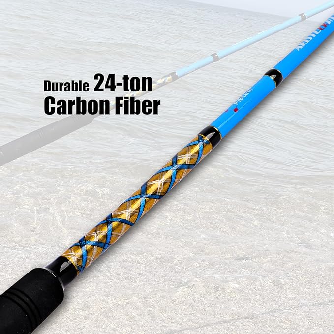 Fiblink Surf 2-Piece/3-Piece/4-Piece Fishing Rod Spinning/Casting Carbon Fiber Travel Fishing Rod (9ft/10ft/12ft)