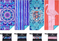 4 Pack Microfiber Oversized Lightweight Beach Towel 71"x32" Extra Thin Large Sand Free Towels Travel Swim Pool Yoga Gym for Adults Women Men Beach Essentials Accessories Vacation Gift