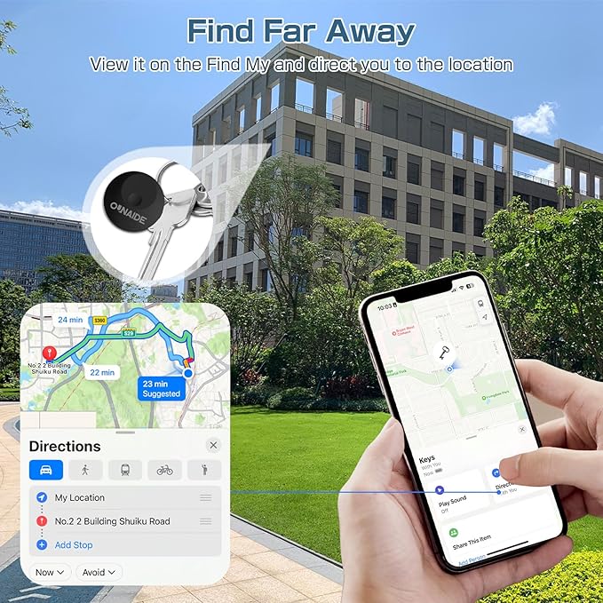 Air-Tags-2 Pack, Smart Air Tracker Tag, Bluetooth Tracker for Apple Find My (iOS Only), Waterproof Key Finder Tracking Device for Kids Keys Luggage Bags Wallets Pets and More - Black&White
