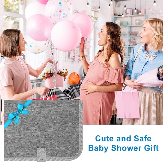 Accmor Portable Diaper Changing Pad, Waterproof Baby Changing Mat, Foldable Portable Travel Changing Pads for Baby, Grey