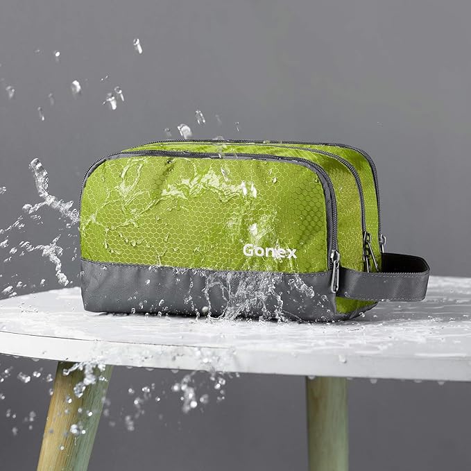 Gonex Travel Toiletry Bag Nylon, Dopp Kit Shaving Bag Toiletry Organizer Green