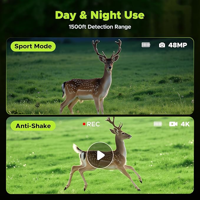 Night Vision Goggles, 4K Night Vision Binoculars, 3'' HD Screen & 10X Digital Zoom, 5000mAh Battery and 32GB TF Card, 1500FT Viewing Range for Camping & Security