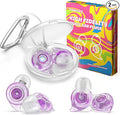 Concert Ear Plugs, 2 Pairs High Fidelity Ear Plugs Noise Reduction with Acoustic Filter – NRR of 22 and 24dB Silicone Ear Plugs for Festival, Nightclub, DJs, Musicians, Noisy Workplace(Purple)