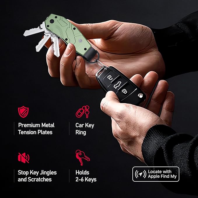 Zeeker Air Keychain, Key Organizer Works with Apple Find My, Built-in airtag chips, Holds 2-6 Keys, Car Key Chains with GPS Tracker, Key Finder, Minimalist Key Holder for Men and Women, (iOS Only)