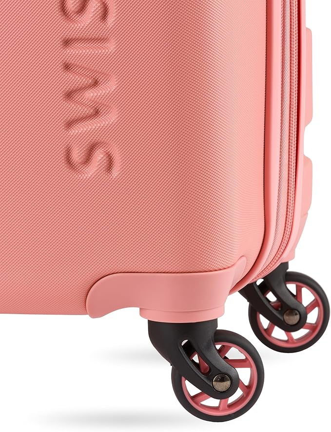 SwissGear 7366 Hardside Expandable Luggage with Spinner Wheels, Coral Almond, Carry-On 19-Inch