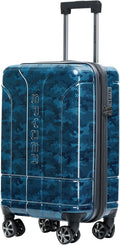 Spyder Matrix 20 Inch Carry On Expandable Hardside Upright Suitcase with 360° Spinner Wheels, TSA Approved Lock, Blue