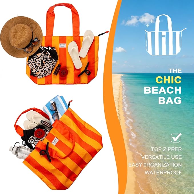 Beach Bags Waterproof Sandproof, XL Large Pool Tote Bag for Women