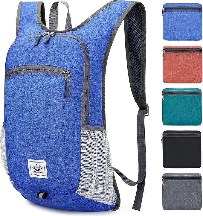 Esup 15L Lightweight Hiking Backpack Foldable Small Travel Backpack Packable Camping Backpack for Women Men (Sky blue)