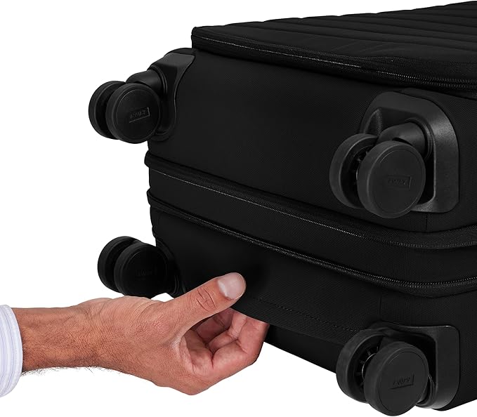 Away Softside Bigger Carry-On Suitcase, 23 Inch Lightweight, Expandable High-Strength Nylon Luggage With Spinner Wheels, Meets Requirements for Most Major Airlines, Jet Black