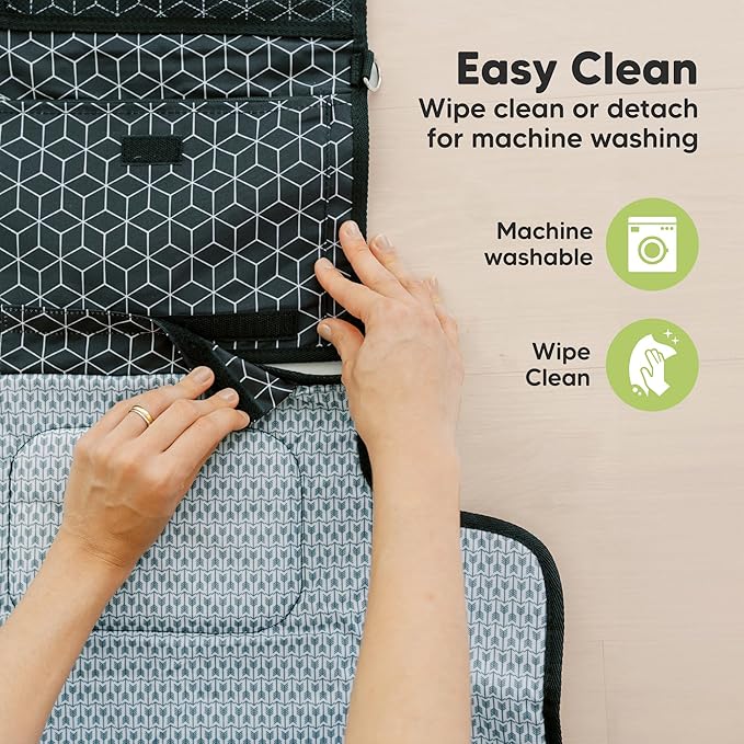 KeaBabies Portable Diaper Changing Pad - Large Waterproof Baby Changing Mat, Compact Travel Diaper Clutch, Functional Pockets Fit Newborn Essentials, Wipeable & Padded Baby Changer (Woodland)