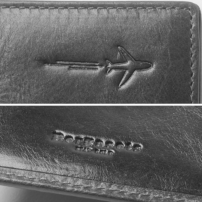 Genuine Leather Passport Case, RFID Passport Cover with Credit Card Holder for Women and Men Family ID Travel