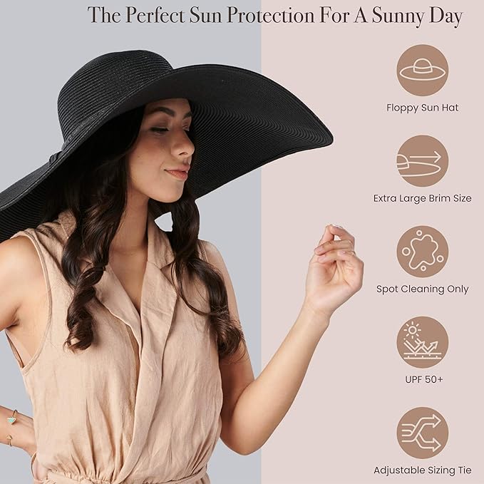 San Diego Hat Company Women's Ultrabraid X-Large Brim Hat, Adjustable Sun Hat with UPF 50+