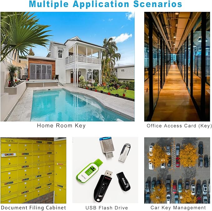 Portable Key Organizer Manager with Enlarged Window for Writing and Displaying More Text, Suitable for Warehouses, Offices, Schools, Homes, Etc (Key Marking and Management)