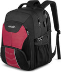 PUSLOM Extra Large Travel Laptop Backpack for Men 55L,Water Resistant 18.4 inch Big Business Laptop bags with USB Charging Port,TSA Friendly Anti Theft Computer Bag for Work College,Red