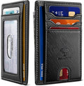 BULLIANT Slim Wallet, Skinny Minimal Thin Front Pocket Wallet Card Holder For Men 7Cards 3.15"x4.5",Gift-Boxed