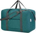 For United Airlines Foldable Carry on Bag 22x14x9 Travel Duffel Bag Packable luggage Duffle for Women and Men 40L (Teal)