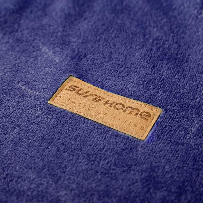 Surii Home Luxury Microfiber Flannel Blanket, Super Soft, Warm, Cozy, Fluffy, and Breathable, Perfect Throws for Bed, Couch, Sofa, for All Season Use. 350GSM Queen Size 90x90 Inches(Navy Blue)