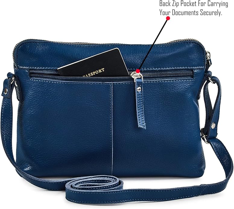 Wise Owl Accessories Small Soft Pebbled Real Leather Crossbody Handbags Purses Sling Crossover Shoulder Bag