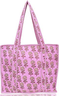 Cotton Quilted Tote Bag for Women – Large Beach & Travel Tote with Zipper, Reusable Grocery Bag