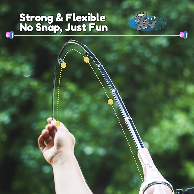 RUNCL Kids Fishing Pole - Portable Folding Fishing Rod and Reel Combo Kit with Spincast Fishing Reel, Kids Sunglasses, Tackle Box, Travel Bag, Gift for Youth