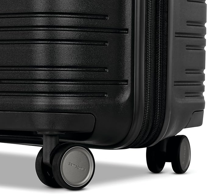 Samsonite Elevation Plus - Large Hardside Luggage - Scratch Resistant Polypropylene Shell, RightHeight™ Adjustable Handle, Integrated AirTag Holder, TSA Lock, WetPak™ Compartment - Triple Black