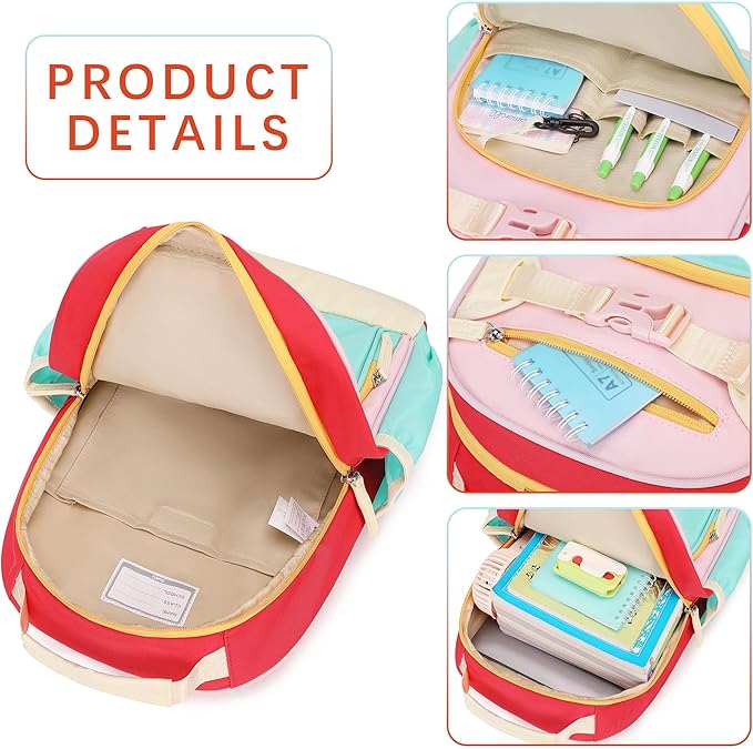 Cute Mini Toddler Backpacks for Girls 2-4 Little Kids Backpack preschool Bookbag (Aqua Pink Red)