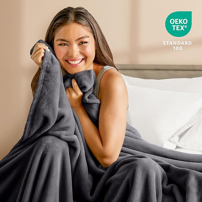 Bare Home Fleece Blanket - King Size - Ultra-Soft Lightweight for Bed, Sofa, and Couch - Luxury Microplush - Cozy Warm Blanket (King, Forged Iron Grey)