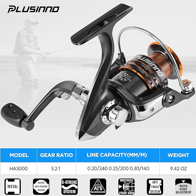 PLUSINNO Fishing Rod, Telescopic Fishing Rod and Reel Combo, Collapsible Travel Fishing Pole Rod Starter Kit, Carbon Fiber Fishing Rods and 12 +1 Bearings Stainless Steel, Fishing Gifts for Men Adults
