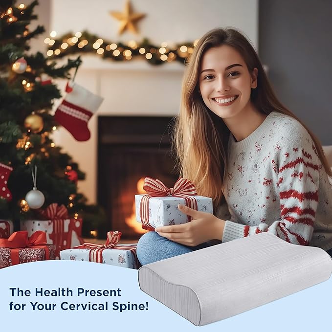 Bedsure Cervical Neck Support Pillow for Sleeping, Ergonomic Odorless Memory Foam Cervical Contour Orthopedic Pillow for Neck Pain Relief, for Side, Back, Stomach Sleeper