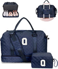 Bags for Women College Gifts-Initial Duffle Bag with Shoe Compartment, Weekender Bag, Monogram Overnight Bag, Letter Travel Bag with Makeup Bag, Bachelorette Gifts for Bride (Letter Q)