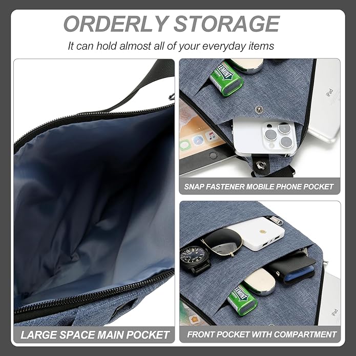 Anti Theft Crossbody Travel Bags for Women Men Cross Body Slim Sling Handbags with S Hook Antitheft