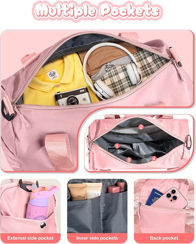 Graduation Gifts for Girls-Girl Gym Bag with Shoe Compartment, Kid Personalized Weekender Overnight Bags, Initial Travel Tote with Makeup Pouch, Gift Ideas for Niece Sister (Letter O)