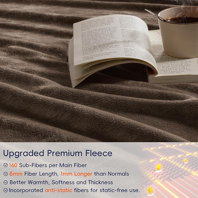 PHF Ultra Soft Fleece Blanket King Size, No Shed No Pilling Luxury Plush Cozy 300GSM Lightweight Blanket for Bed, Couch, Chair, Sofa Suitable for All Season, 108" x 90", Cocoa Brown