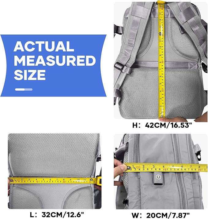 coowoz Travel Backpack For Women Men,Carry On Backpack,Hiking Backpack Waterproof Outdoor Sports Rucksack Casual Daypack Travel Essentials(Grey)
