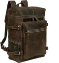 HLC Leather Brown Backpack For Men 17 Inch Genuine Laptop Backpack For Women Men Genuine Leather Backpack Vintage Large Capacity Business Retro Daypack