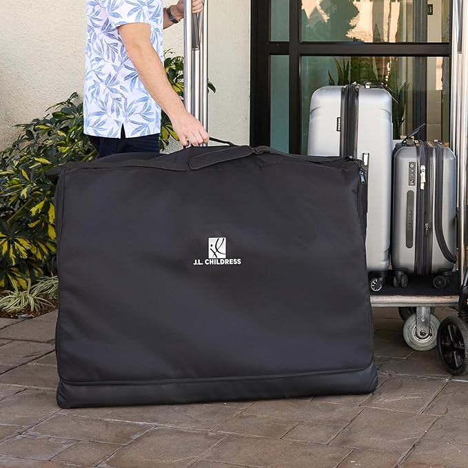 J.L. Childress Universal Stroller Travel Bag for Airplane - Fits Most Baby Strollers, Flying Essentials, Airport Accessories for Gate or Luggage Check, AirTag Compatible - X-Large PLUS, Padded