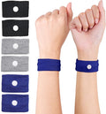 Cozyhealth Motion Sickness Wristband, Anti-Nausea Acupressure Wrist Band for Nausea Relief, Dizziness and Vomiting from Car Boat Flying Travel Sickness (Black/Grey/Dark Blue, 3 Pairs, Large)