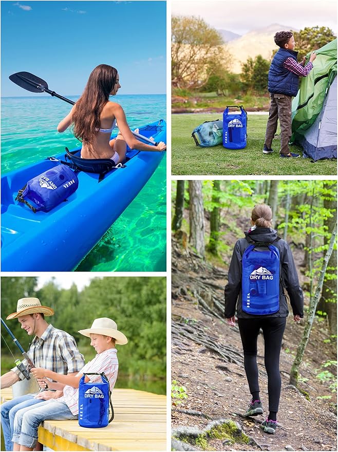 HEETA Dry Bag Waterproof for Women Men, 5L/10L/20L/30L/40L Roll Top Lightweight Dry Storage Bag Backpack with Phone Case for Travel Swimming Boating Kayaking Paddle Board Camping Beach Accessories